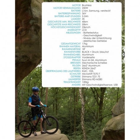 CROSS ADWENTURE ELEKTROBICYKEL (RS) S CERVENYM OZNACENIM 26"